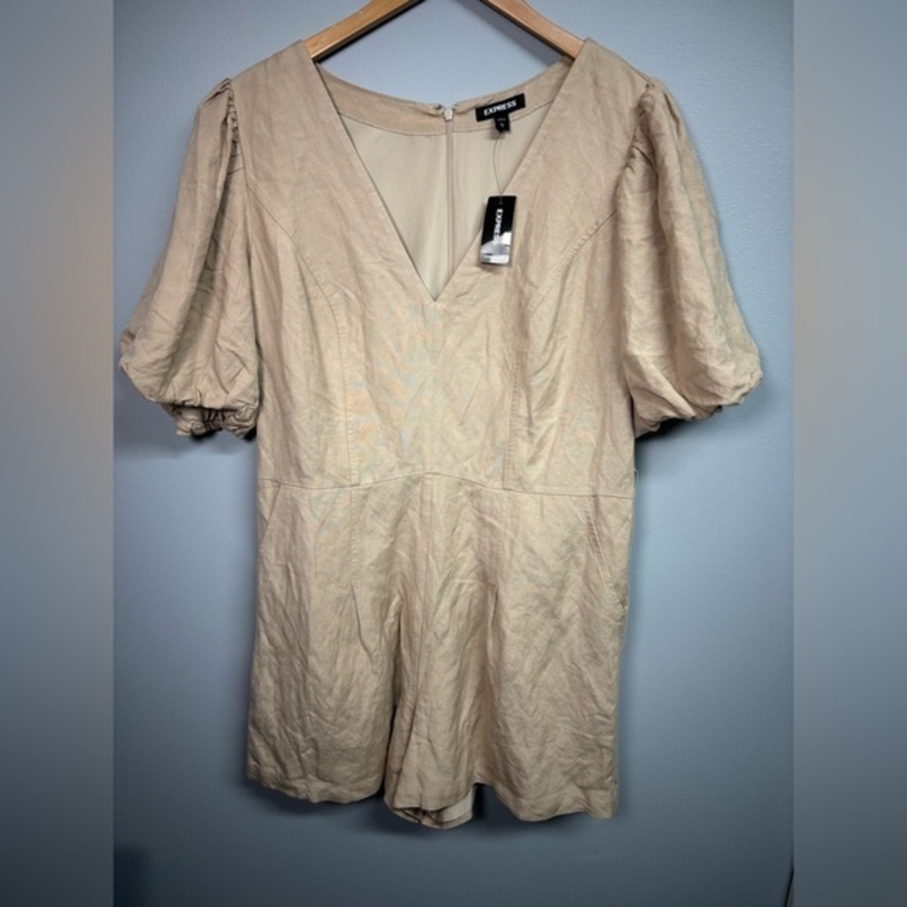 Express Cream Puff Sleeve Romper